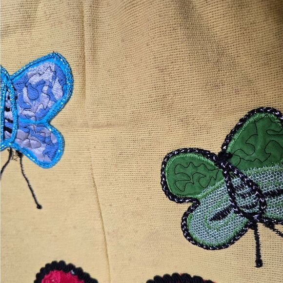 VINTAGE Anage butterfly applique button up collared clowncore jacket blazer S - Picture 9 of 11